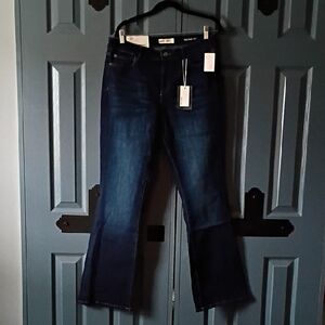 Warp + Weft Dark Blue Flare Jeans